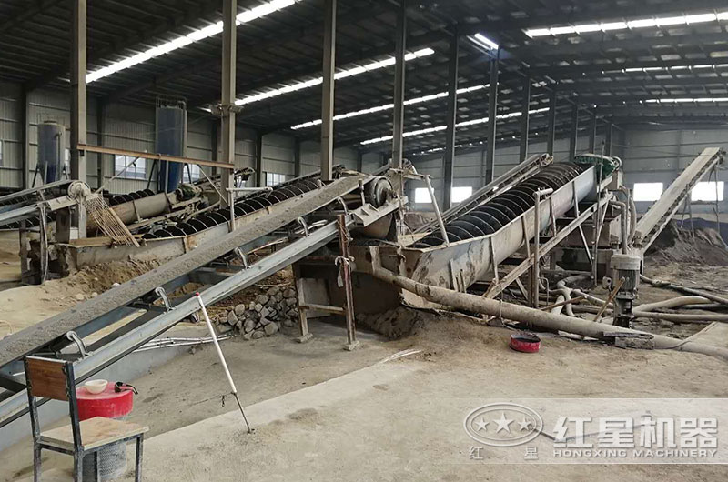 輪式洗砂機工作現場圖片